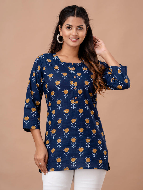 Floral Printed Pure Cotton Kurti