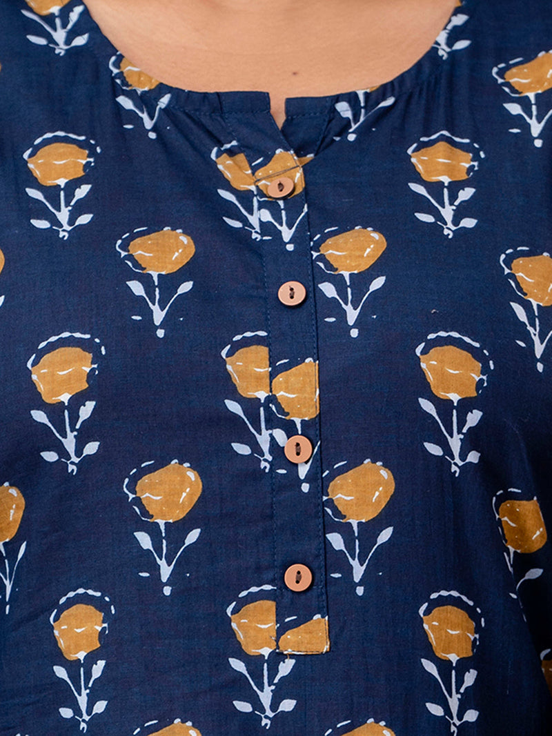 Floral Printed Pure Cotton Kurti