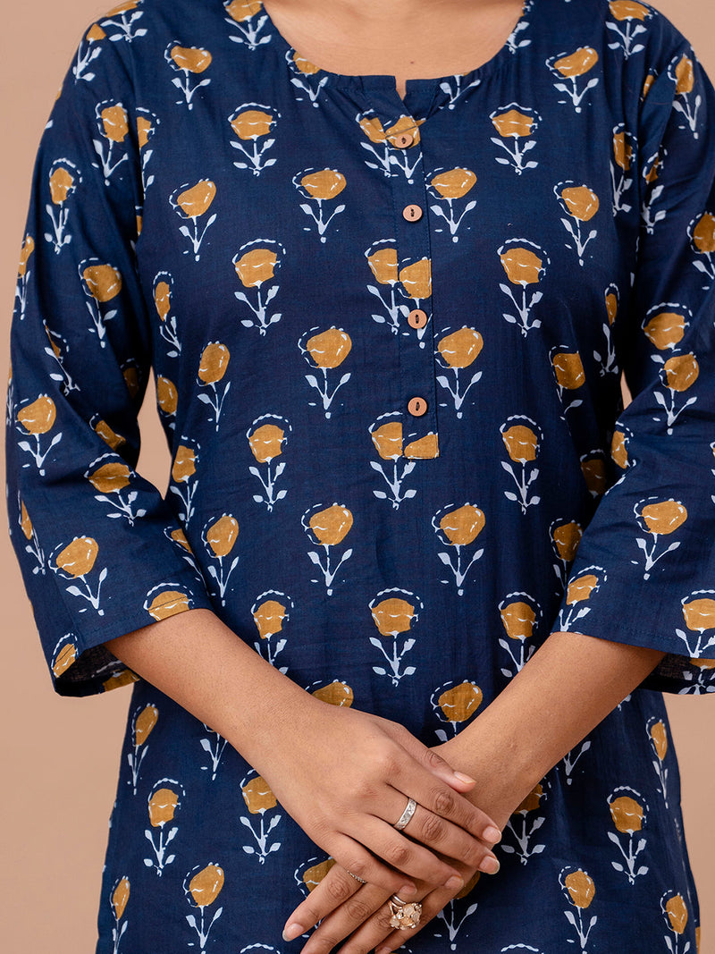 Floral Printed Pure Cotton Kurti