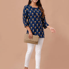 Floral Printed Pure Cotton Kurti