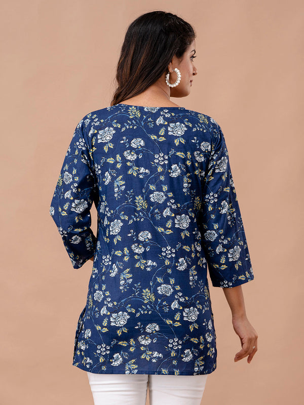Floral Printed Pure Cotton Kurti