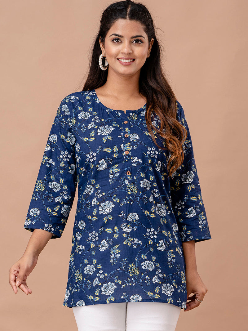 Floral Printed Pure Cotton Kurti