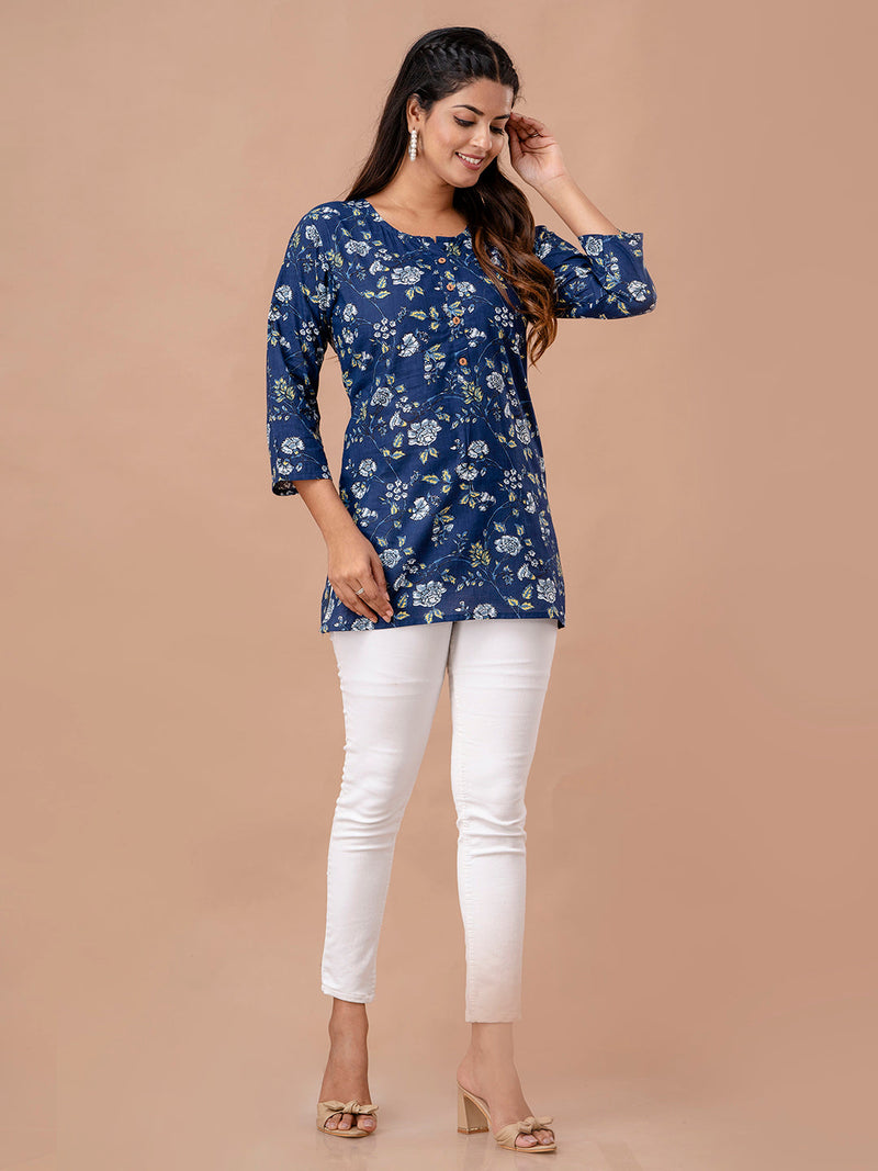 Floral Printed Pure Cotton Kurti