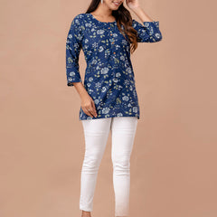 Floral Printed Pure Cotton Kurti