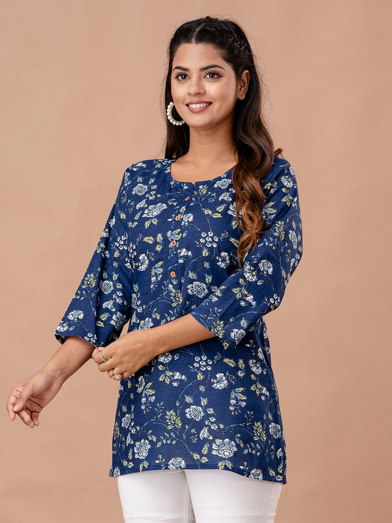 Floral Printed Pure Cotton Kurti