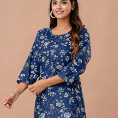 Floral Printed Pure Cotton Kurti