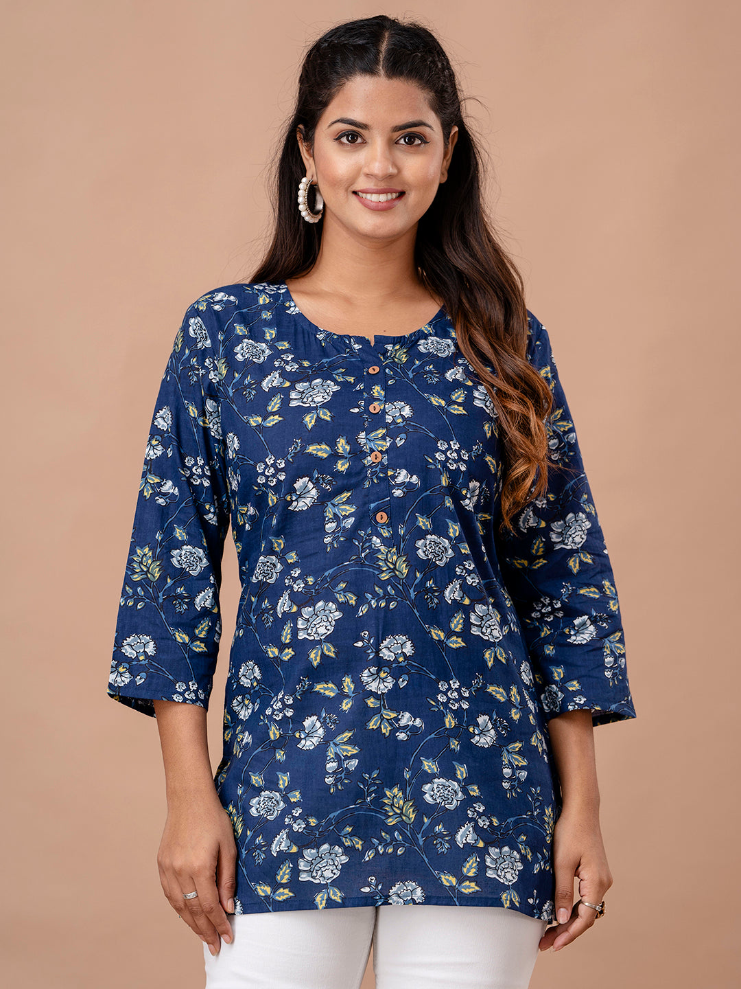 Floral Printed Pure Cotton Kurti FRKT6301