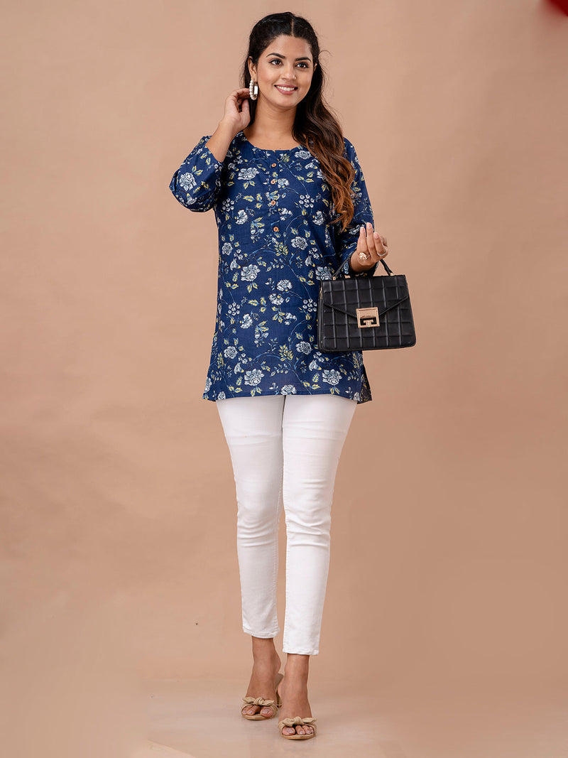 Floral Printed Pure Cotton Kurti