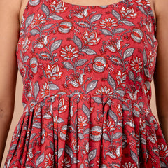 Floral Print Cotton Peplum Top