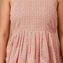 Floral Print Cotton Peplum Top