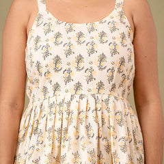 Floral Print Cotton Peplum Top