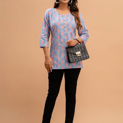 Floral Printed Pure Cotton Kurti
