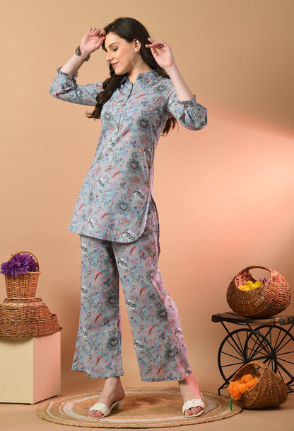 Floral Printed Pure Cotton Night Suits FRLW9058