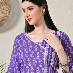 Graceful Wrap-Style Angrakha Cotton Kurti for Everyday Wear