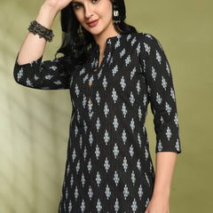 Ethnic Print Three Button Flared Kurti