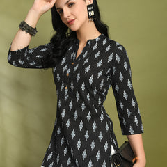 Ethnic Print Three Button Flared Kurti
