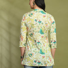 Ethnic Print Three Button Flared Kurti