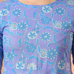Round Neck Floral Print Long Kurti