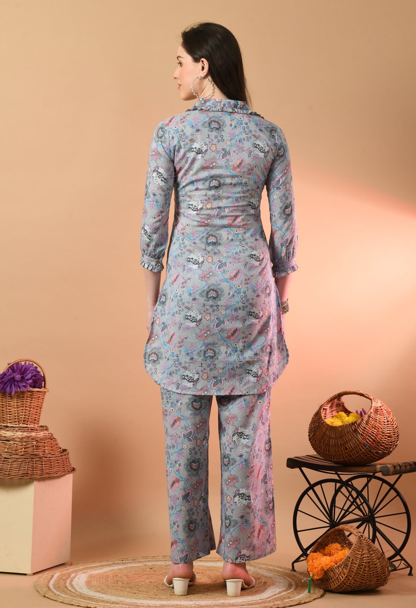 Floral Printed Pure Cotton Night Suits FRLW9058