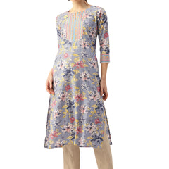Empress Long Kurta for Women - V-Cut Neckline with 3/4 Sleeves
