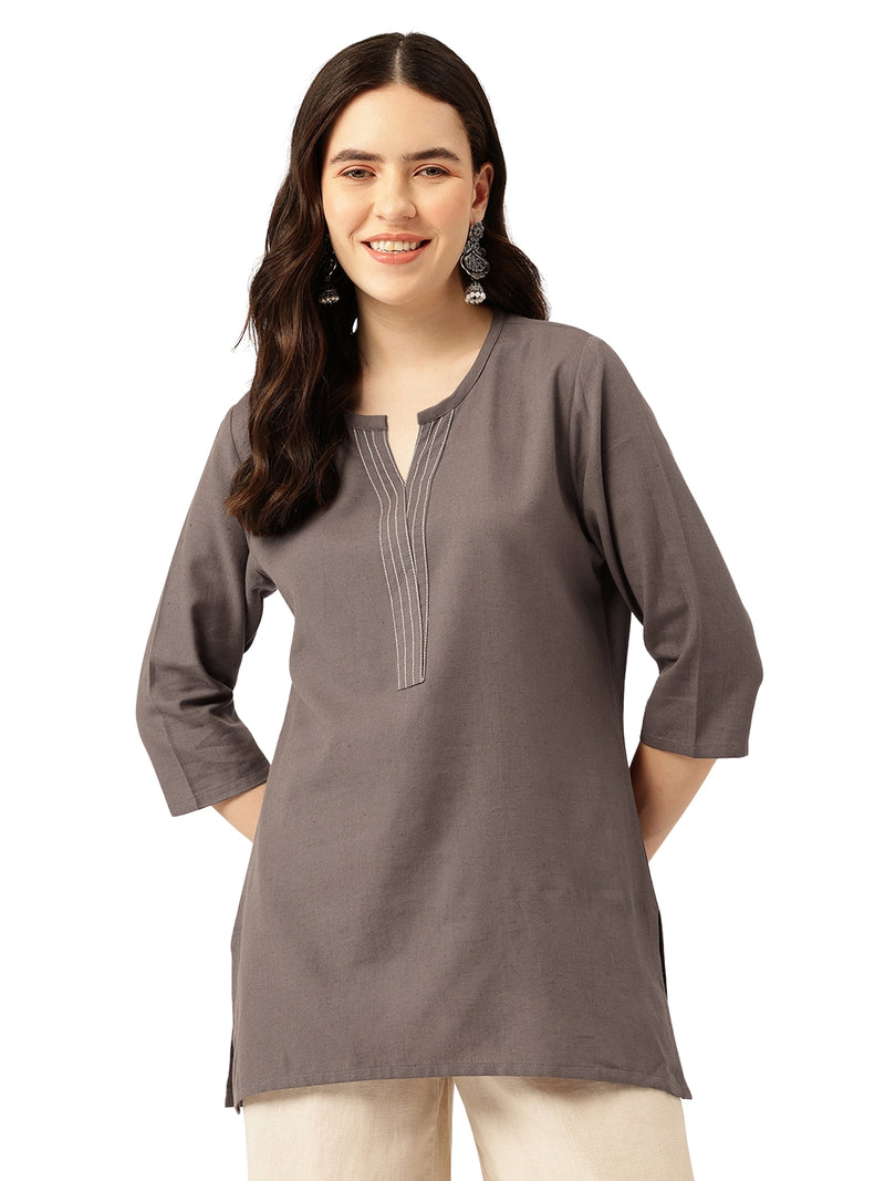 Elegant Short Kurti for Women – 3/4 Sleeves | Round Neck |