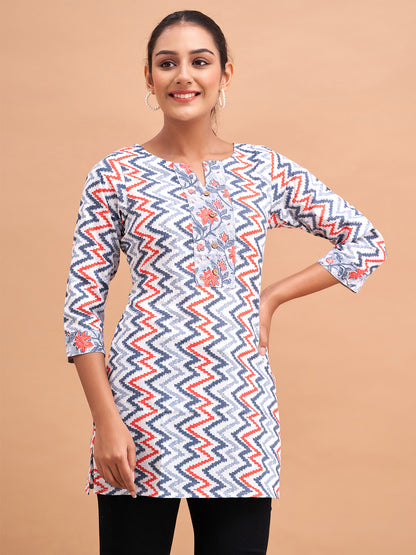 Women Cotton Printed Short Kurti