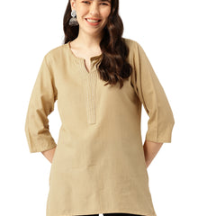 Elegant Short Kurti for Women – 3/4 Sleeves | Round Neck |