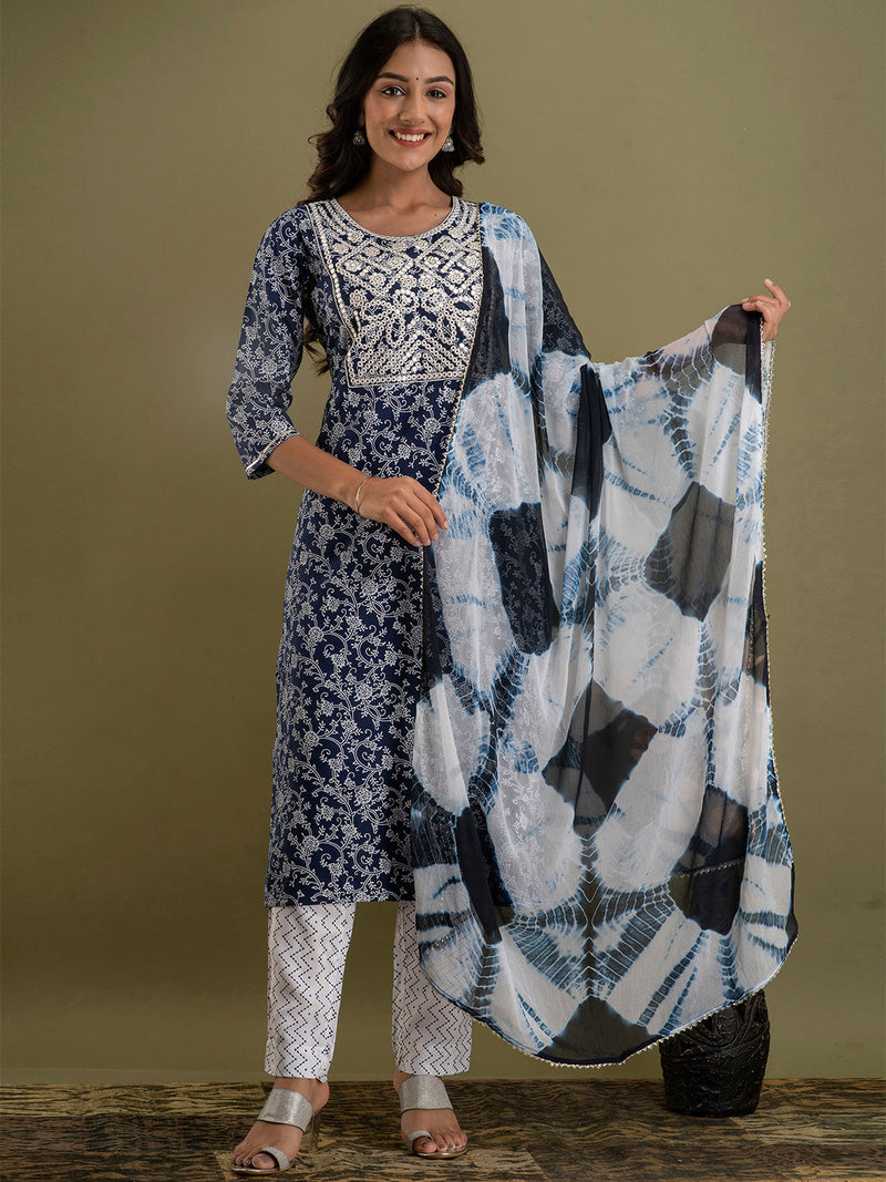 Women Kurta Pant Dupatta Set