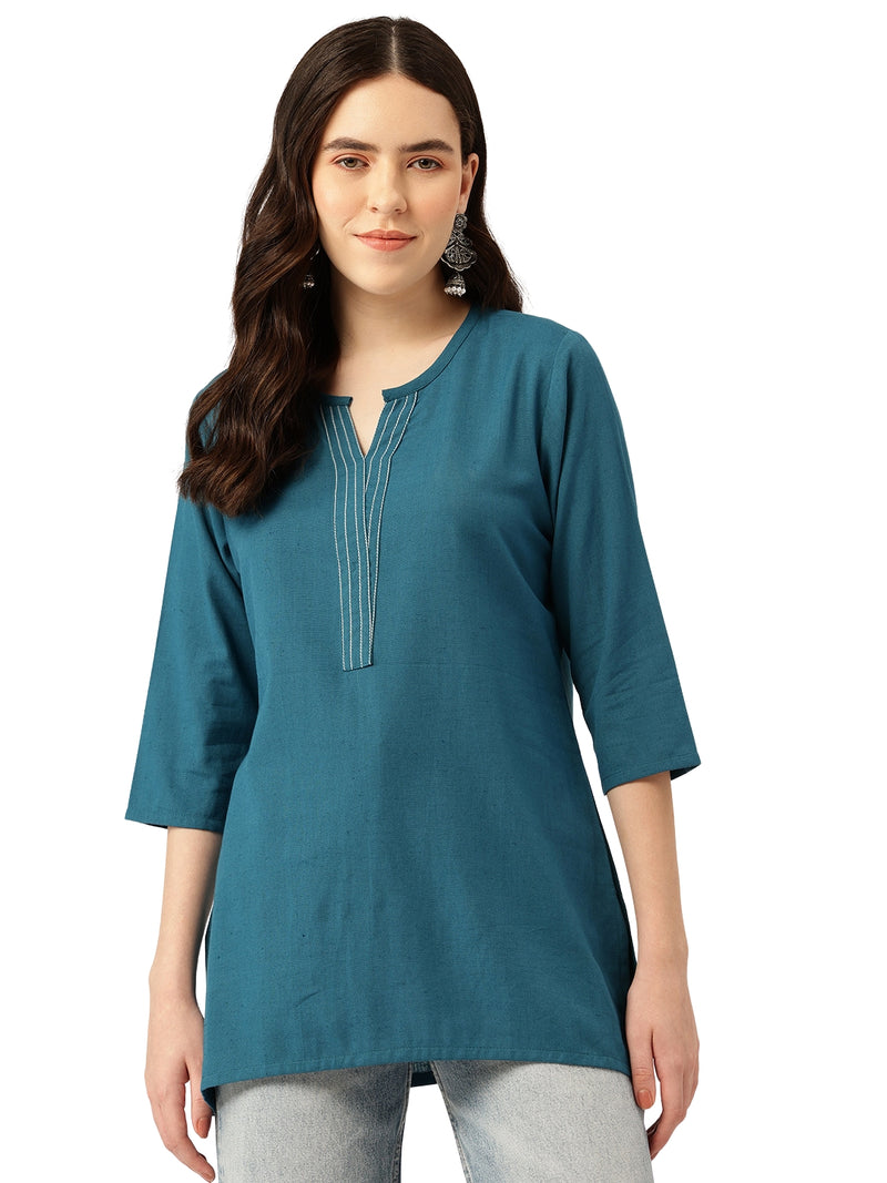 Elegant Short Kurti for Women – 3/4 Sleeves | Round Neck |