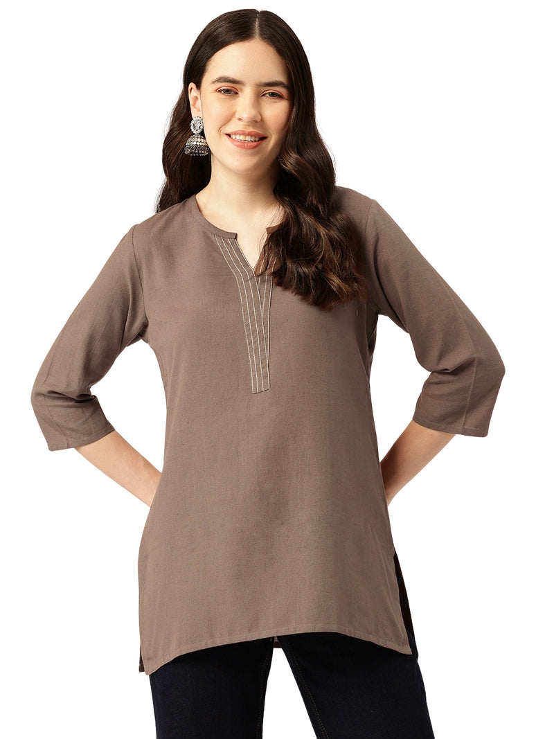 Elegant Short Kurti for Women – 3/4 Sleeves | Round Neck |