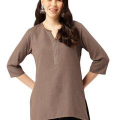 Elegant Short Kurti for Women – 3/4 Sleeves | Round Neck |