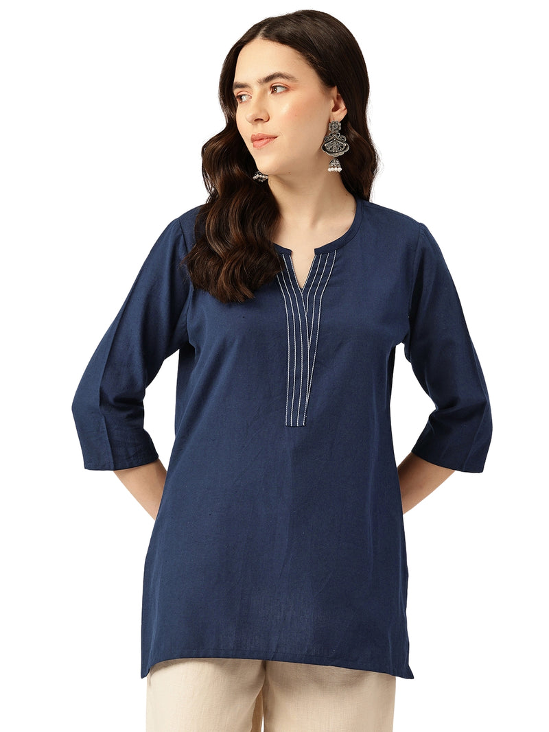 Elegant Short Kurti for Women – 3/4 Sleeves | Round Neck |