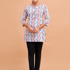 Women Cotton Printed Short Kurti