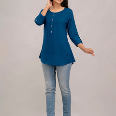Feranoid Plain short kurti Rayon Sia