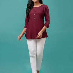 Feranoid Plain short kurti Rayon Sia