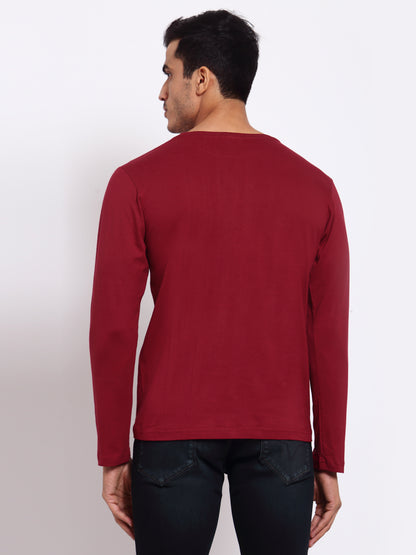 Plain Maroon Full Sleeves T-Shirt