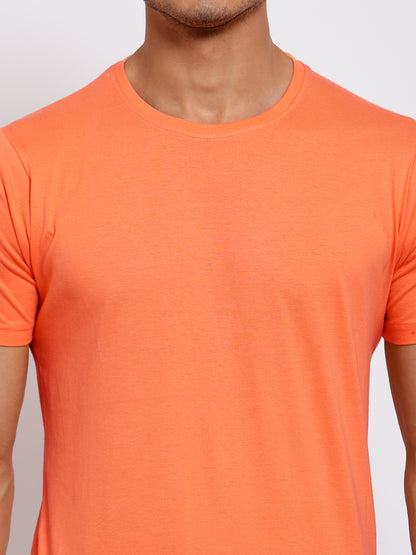 Plain Peach Half Sleeves T-Shirt