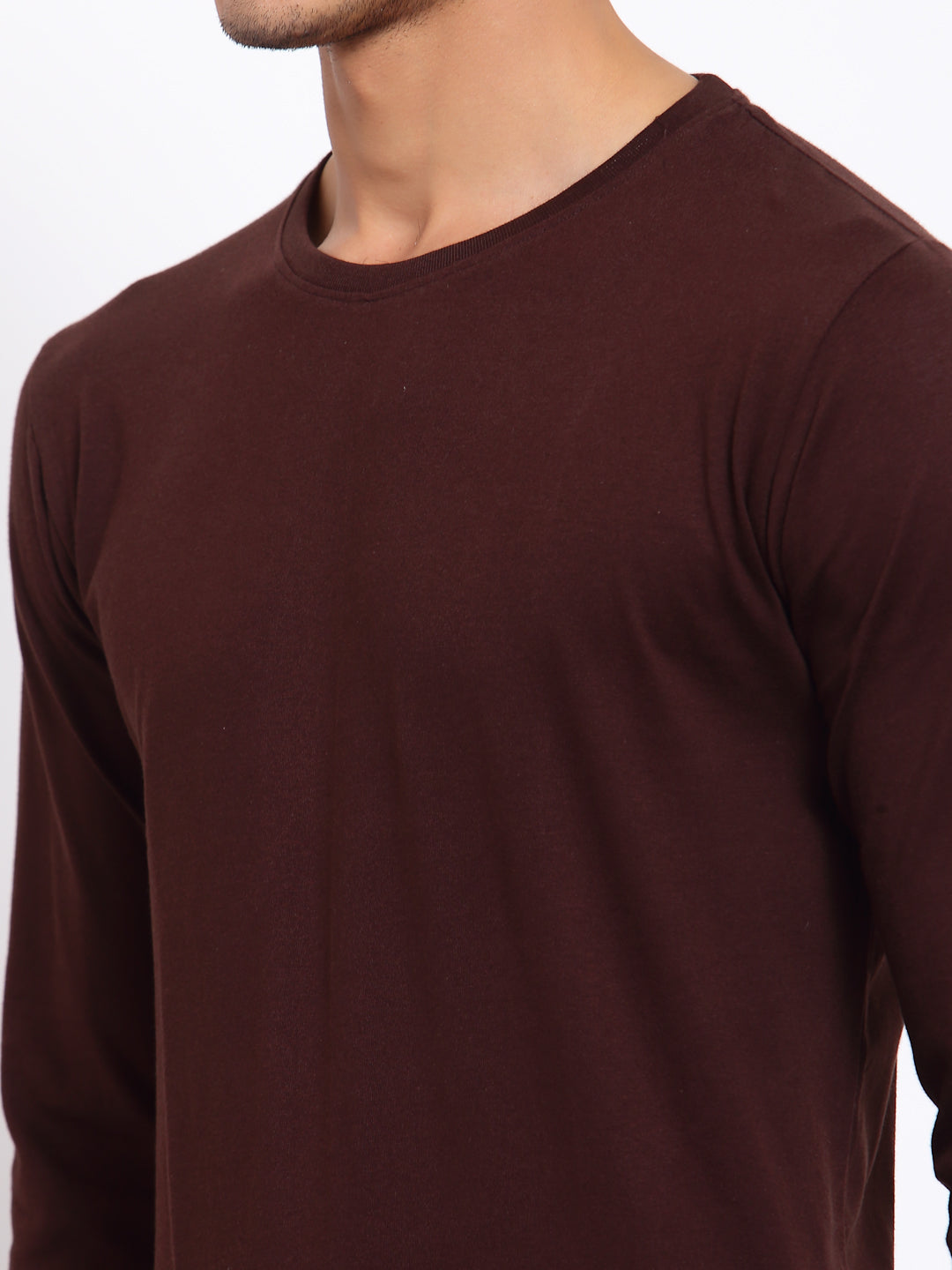 Plain Brown Full Sleeves T-Shirt