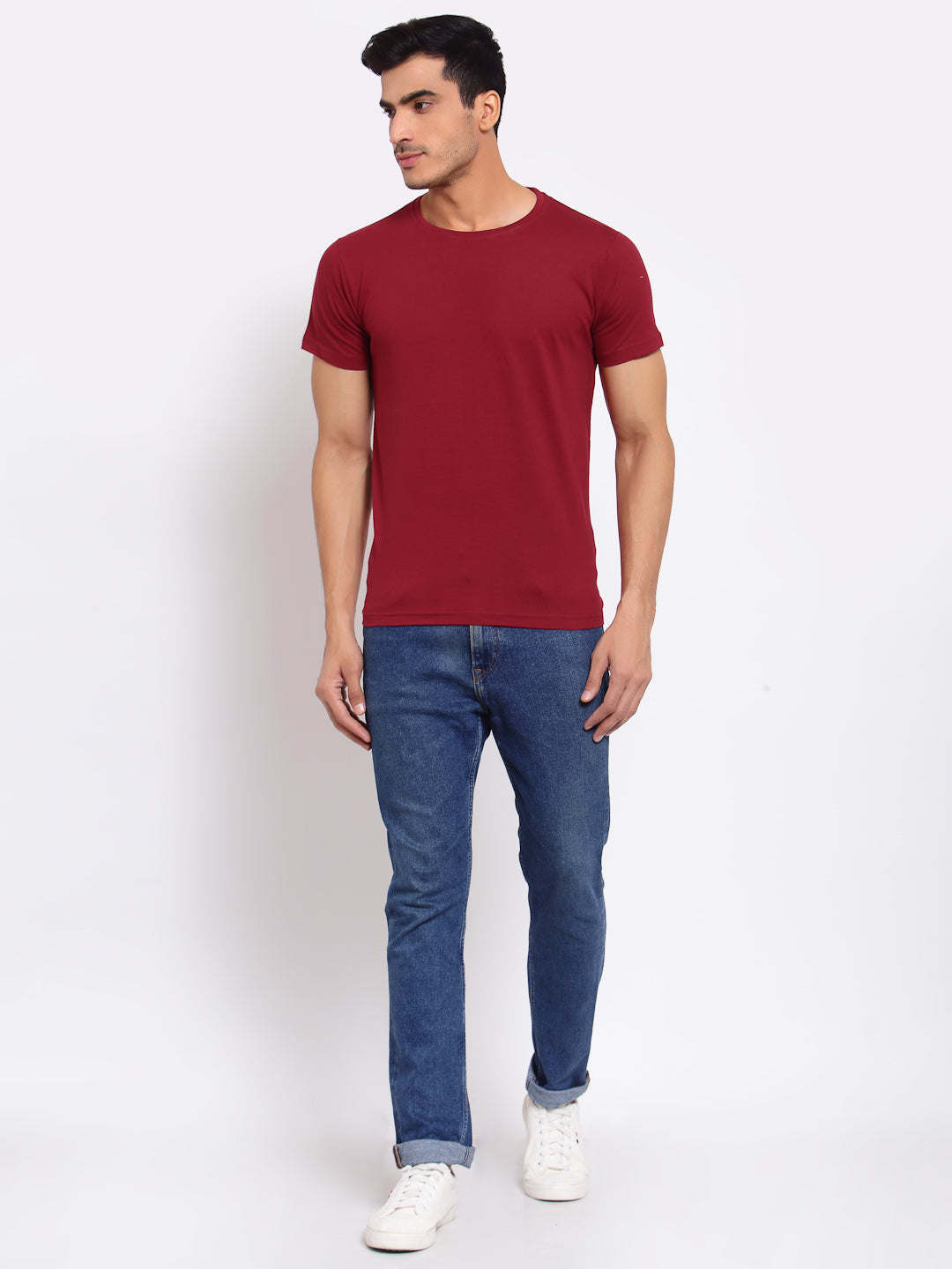 Plain Maroon Half Sleeves T-Shirt