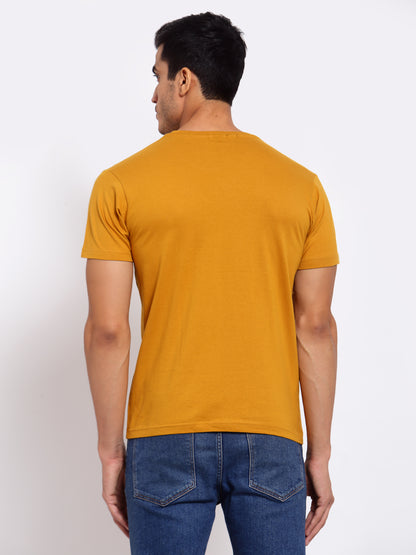 Plain Mustard Half Sleeves T-Shirt