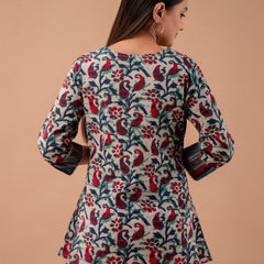 Floral Print Empire A-Line Kurti