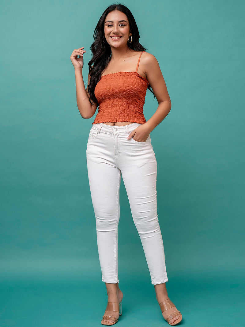 Feranoid Rayon Sia Sleeveless Crop Top