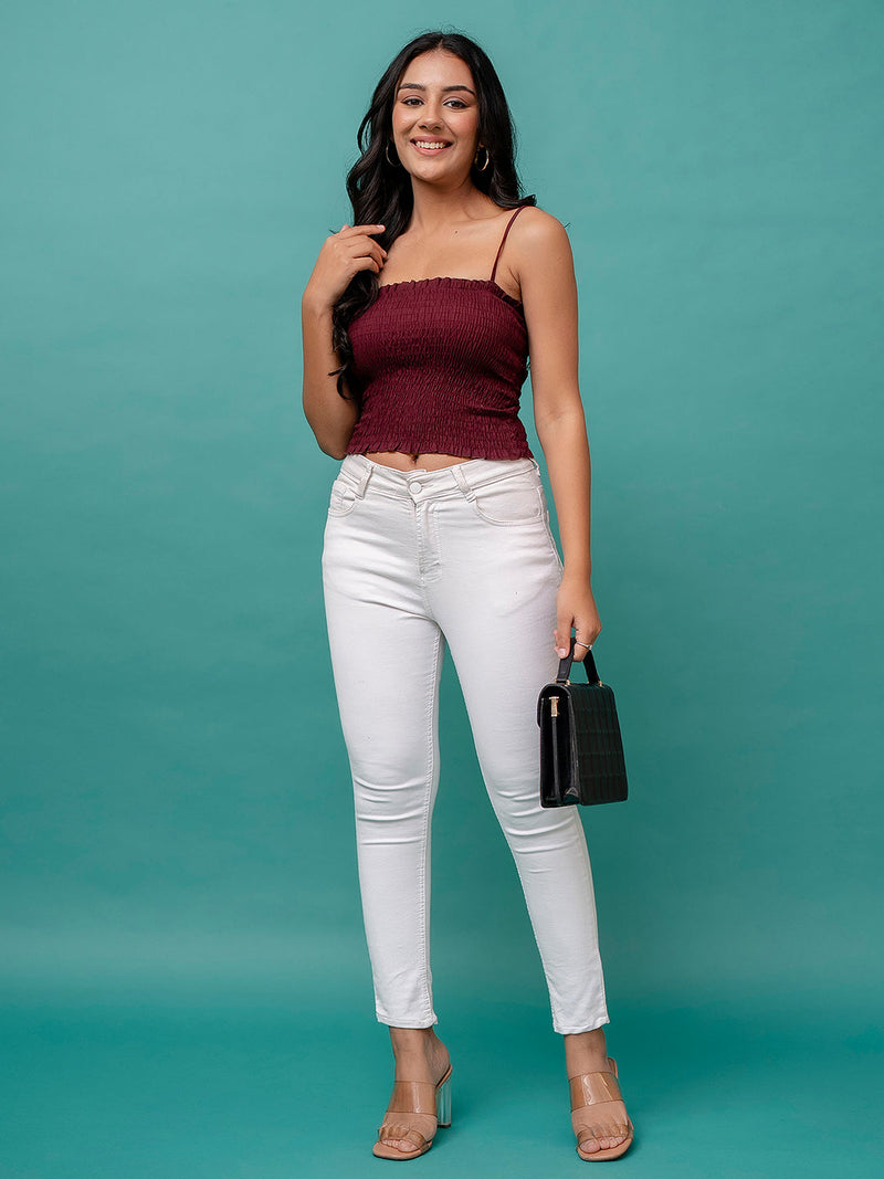 Feranoid Rayon Sia Sleeveless Crop Top