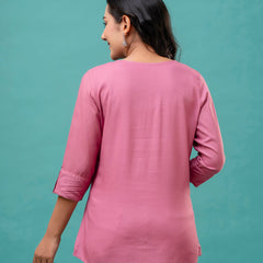 Feranoid Plain short kurti Rayon Sia