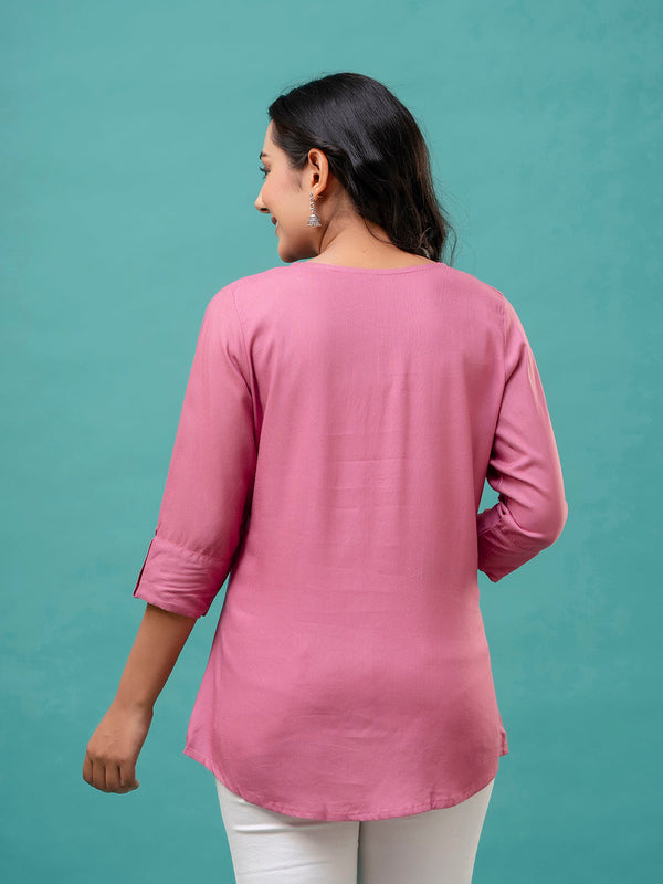 Feranoid Plain short kurti Rayon Sia