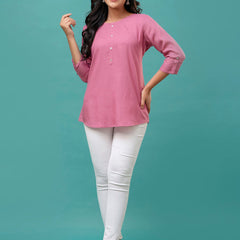 Feranoid Plain short kurti Rayon Sia