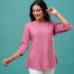 Feranoid Plain short kurti Rayon Sia