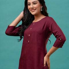 Feranoid Plain short kurti Rayon Sia