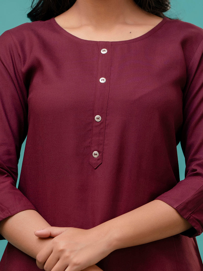 Feranoid Plain short kurti Rayon Sia