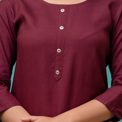 Feranoid Plain short kurti Rayon Sia